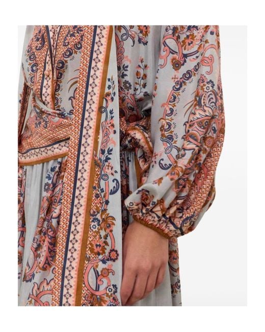 Zimmermann Multicolor Aster Tie Neck Blouse