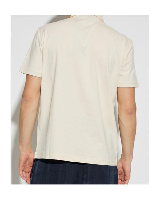EA7 White Logo-Patch Short-Sleeve Polo Shirt for men