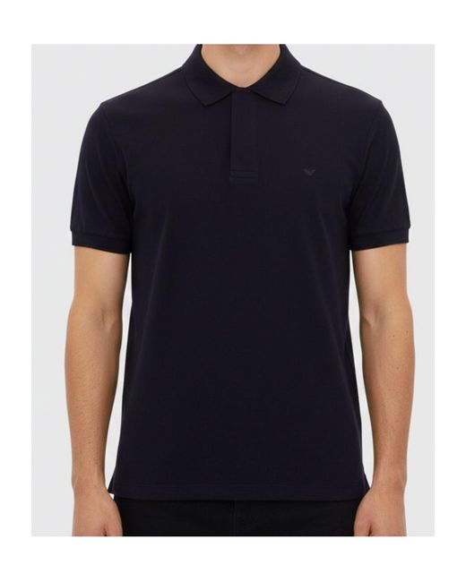 Emporio Armani Blue Slim Logo Polo Shirt for men