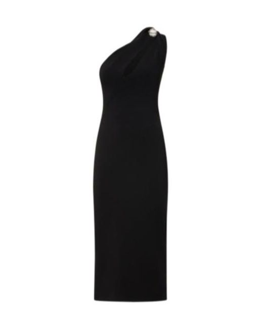 Galvan Black Knitted Mid-Length Dress