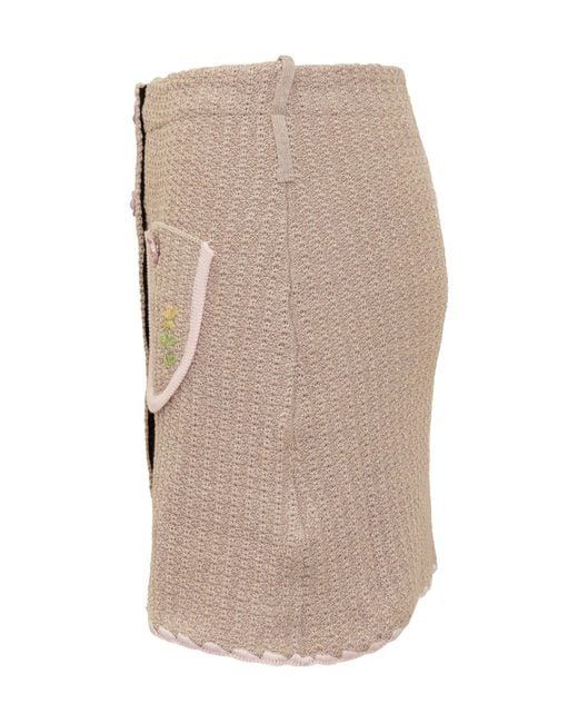 Cormio Natural Chiara Buttoned Mini Skirt