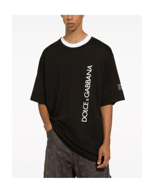 Dolce & Gabbana Black Oversized T-Shirt for men
