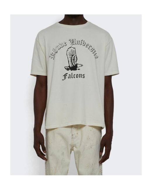 Rhude Gray Collegiate Falcons T-Shirt for men