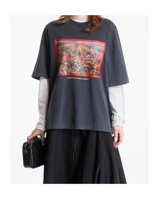 Off-White c/o Virgil Abloh Black Graphic-Print T-Shirt