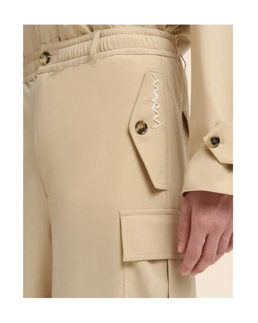 Marni Natural Draped Cargo Trousers for men