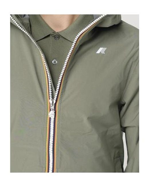 K-Way Green Zip-Up Hooded Jacket for men