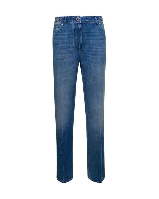 Versace Blue Logo Patch Jeans