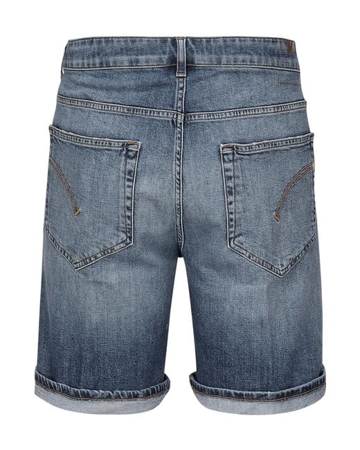 Dondup Blue Regular Fit Low Waist Shorts for men