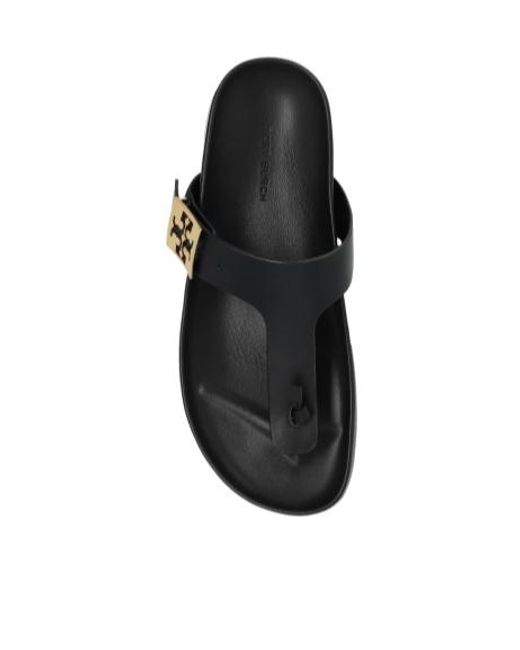 Tory Burch Black Mellow Thong Leather Sandals