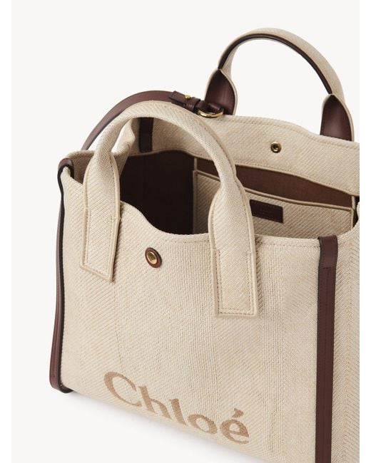 Chloé Natural Chloé Carry Logo Detailed Tote Bag