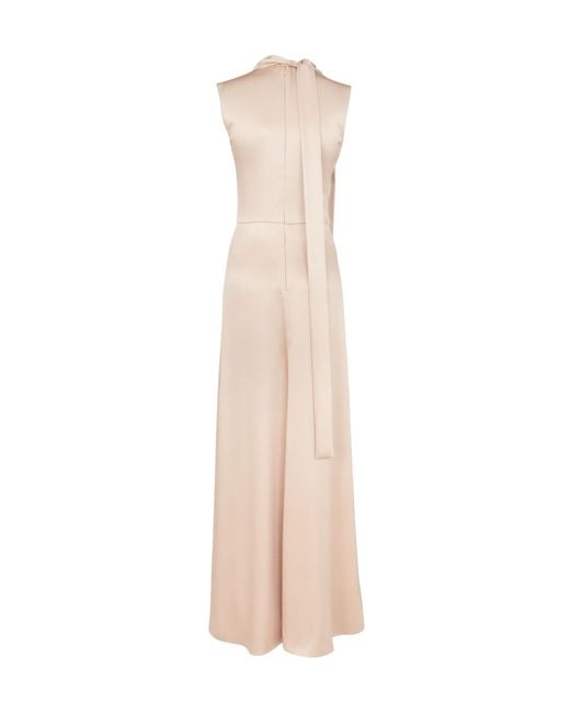 Fendi Natural Tied-Bow Sleeveless Maxi Dress