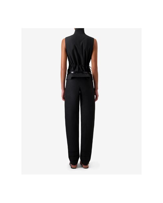 Coperni Black High Collar Button Knitted Top