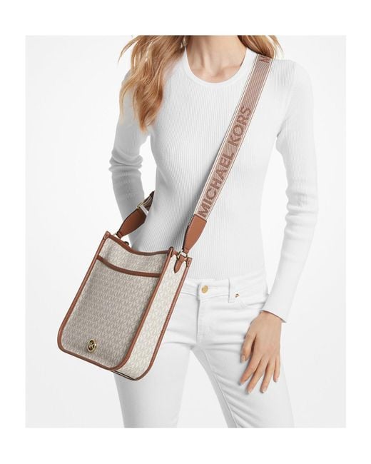 MICHAEL Michael Kors Natural Luisa Large Signature Mailman Bag
