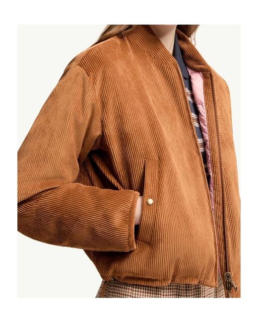 Moncler Brown Blageon Corduroy Reversible Down Jacket