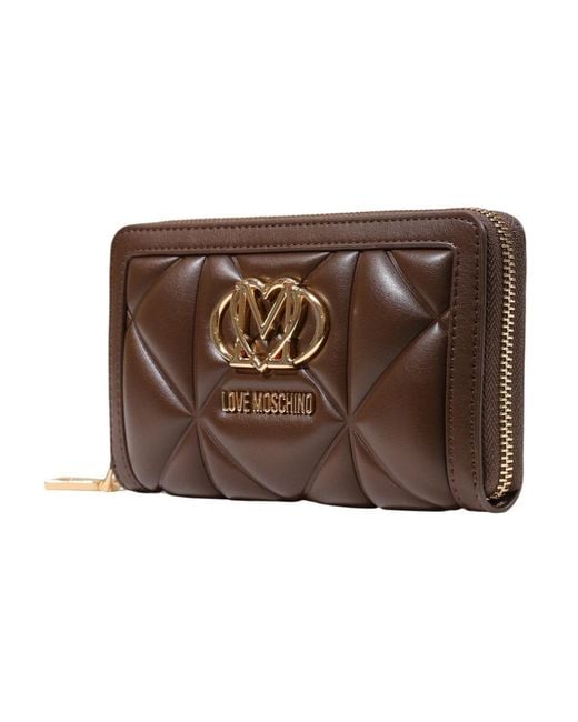 Moschino Brown Zip-Around Wallet