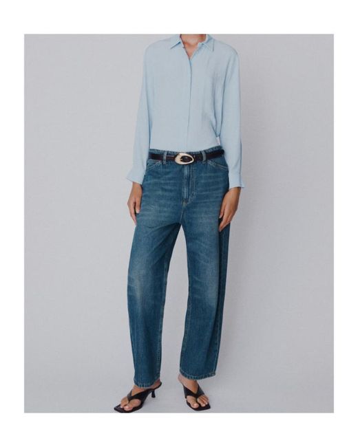 Marella Blue High-Waisted Mom-Fit Jeans