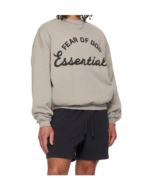 Fear Of God Gray Essentials Training 90S Crewneck Sweatshirt for men