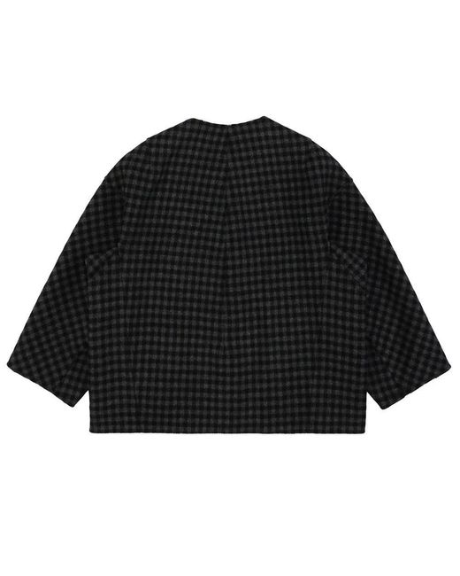 Weekend by Maxmara Black Plaid Double-Sided Short Coat