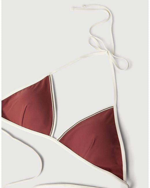 Brunello Cucinelli Multicolor Triangle-Cup Bikini Top