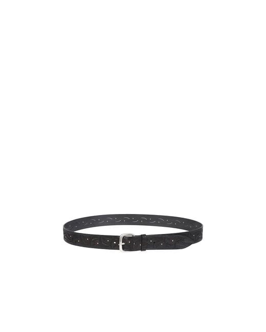 Orciani Black Lizard Embossed Leather Belt for men