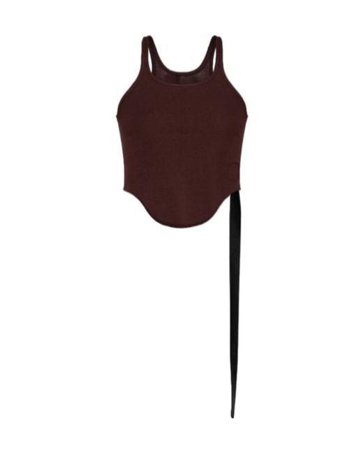 Rick Owens Purple Basic Cropped Tank Top