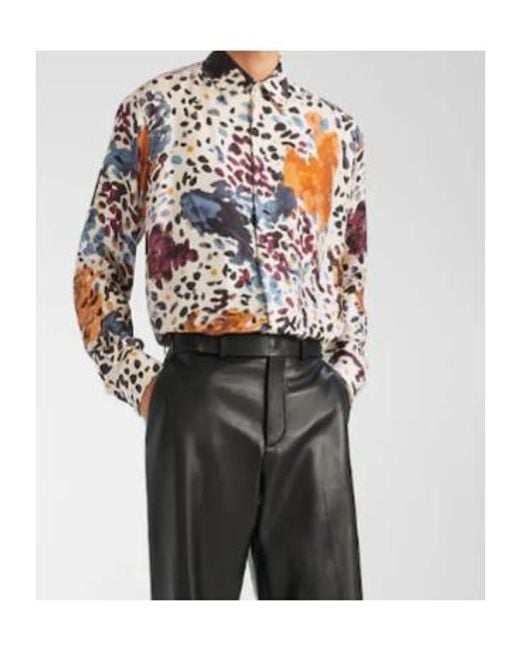Fendi White Falena Printed Long Sleeved Shirt for men