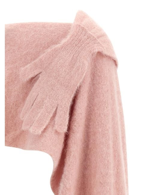 Moschino Pink Glove Knitted Cape