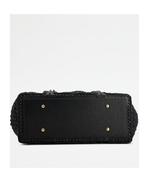 Tod's Black Timeless Woven Tote Bag