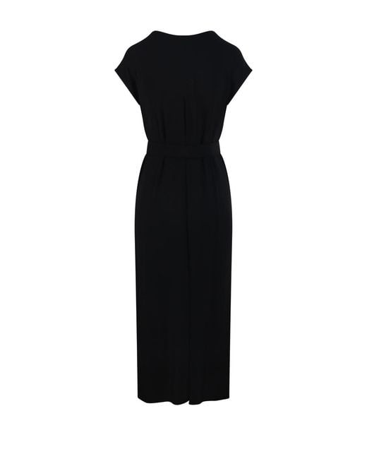 Max Mara Black Feluca Belted Maxi Dress