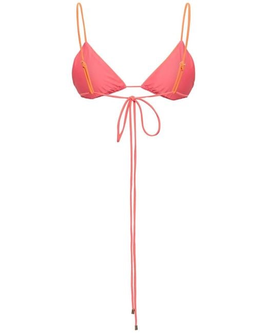 Self-Portrait Red Straddle Bikini Top