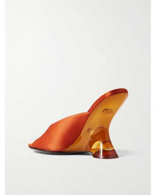 Dries Van Noten Orange Sculpted Heel Mules