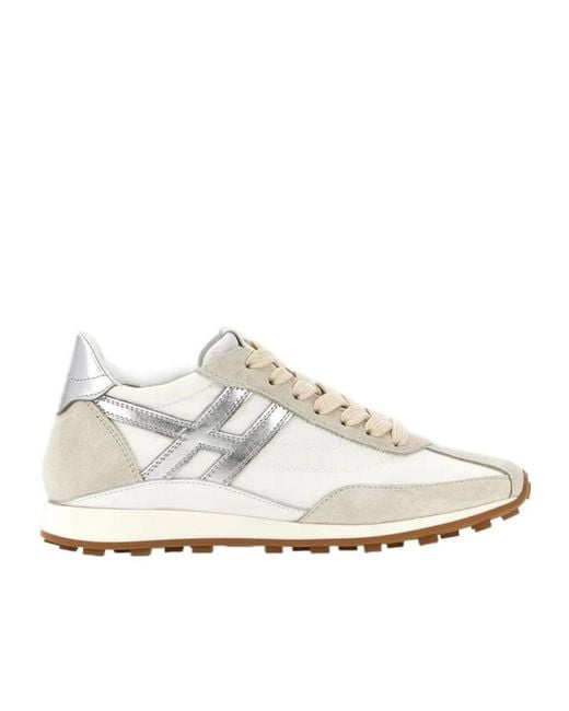 Hogan White Athletic Lace-Up Sneakers