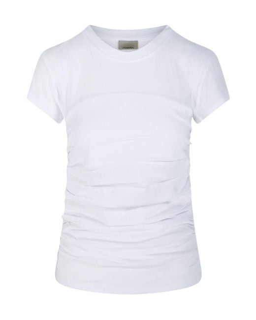 Isabel Marant White Isabel Marant Maelie Ruched Detailed T-Shirt