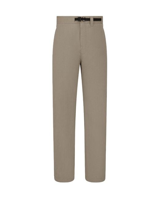 Dior Gray Homme Logo Patch Belted-Waist Trousers for men