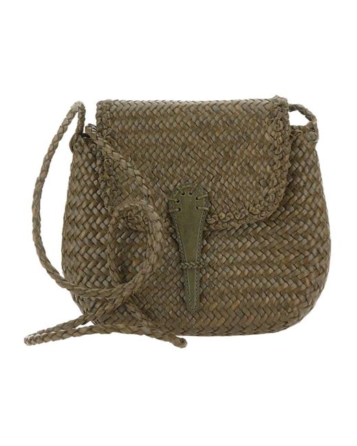 Dragon Diffusion Green Woven Shoulder Bag