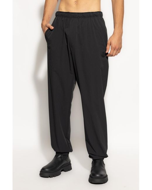 Moncler Black Logo Patch Tapered-Leg Trousers for men