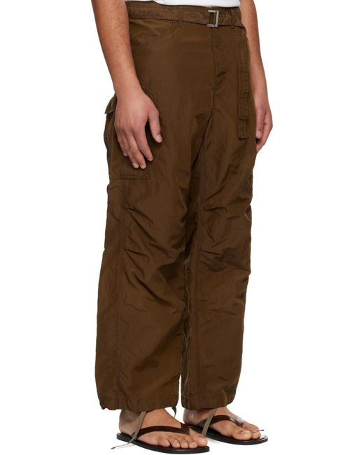 Sacai Brown Belted Cargo Casual Pants for men