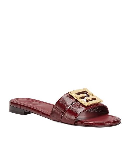 Fendi Purple Ffold Logo Plaque Slides