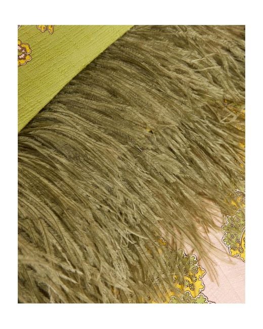 LaDoubleJ Yellow Feather-Trim Woven Top