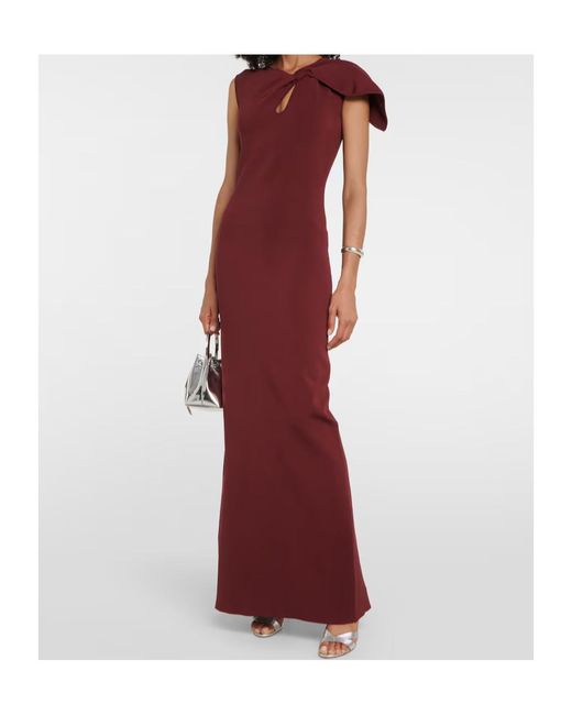 Roland Mouret Purple Asymmetric Cutout Maxi Dress