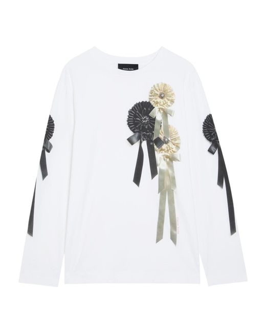Simone Rocha White Floral Print T-Shirt