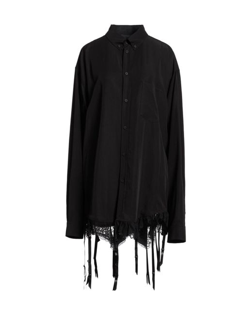 Balenciaga Black Long-Sleeve Solid Color Shirt