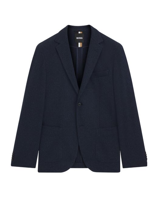 Boss Blue Single-Breasted Blazer for men
