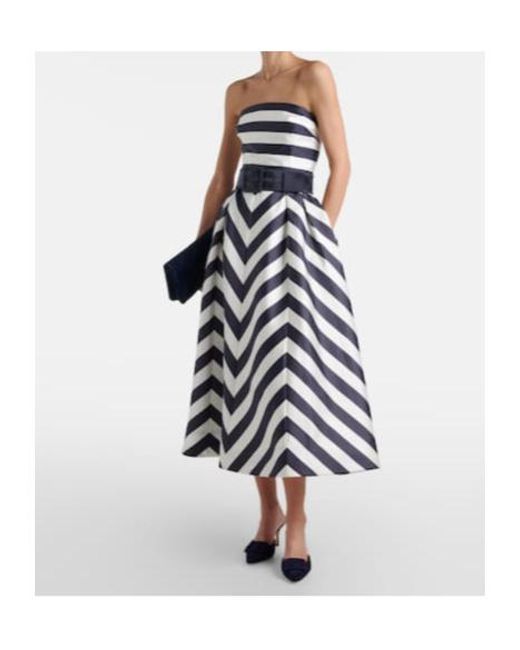 Rebecca Vallance Blue Ariadne Striped Midi Dress