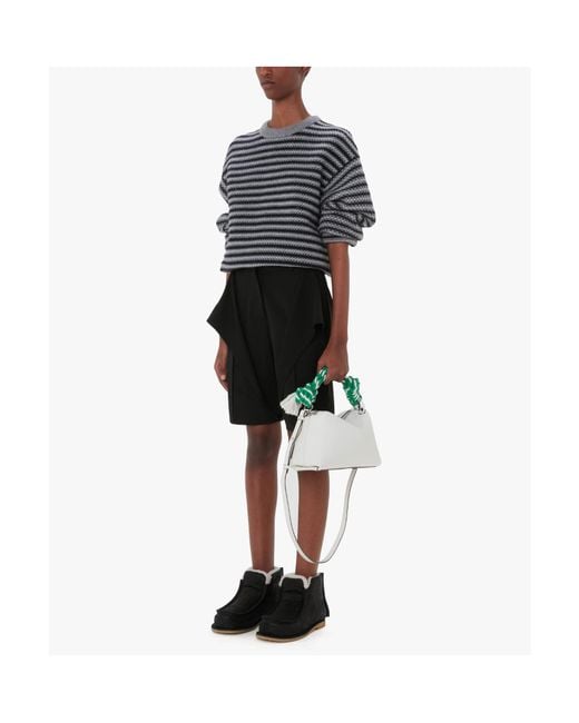 J.W. Anderson Gray Striped-Jacquard Wool Sweater