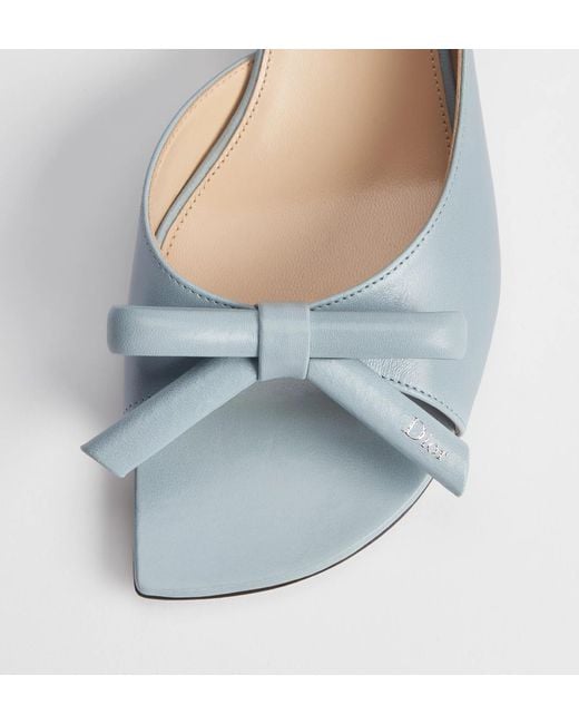 Dior Blue Bow Slingback Heeled Sandals