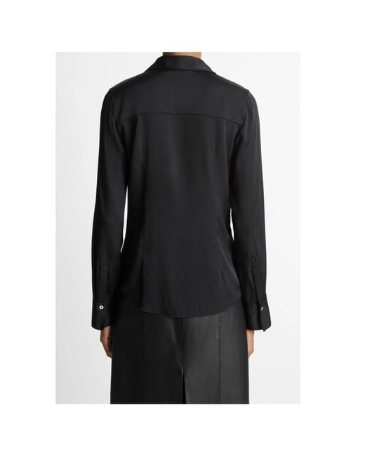 Vince Black Button-Up Long-Sleeve Shirt