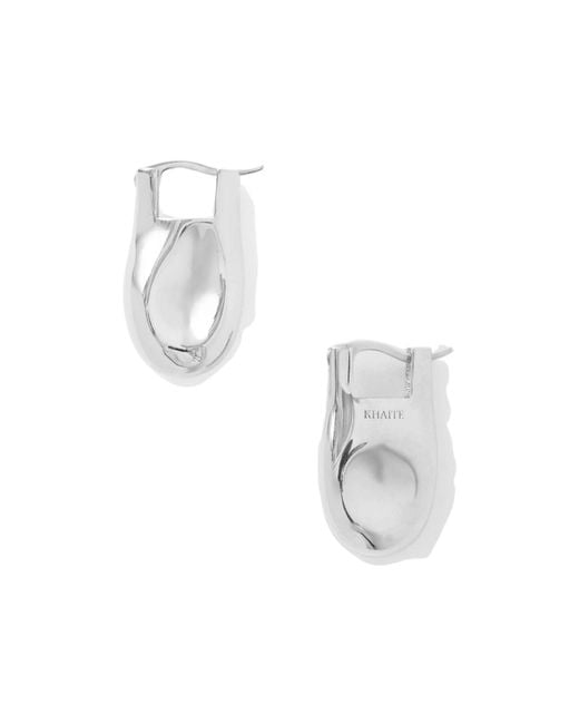 Khaite White Tone Drop Earrings