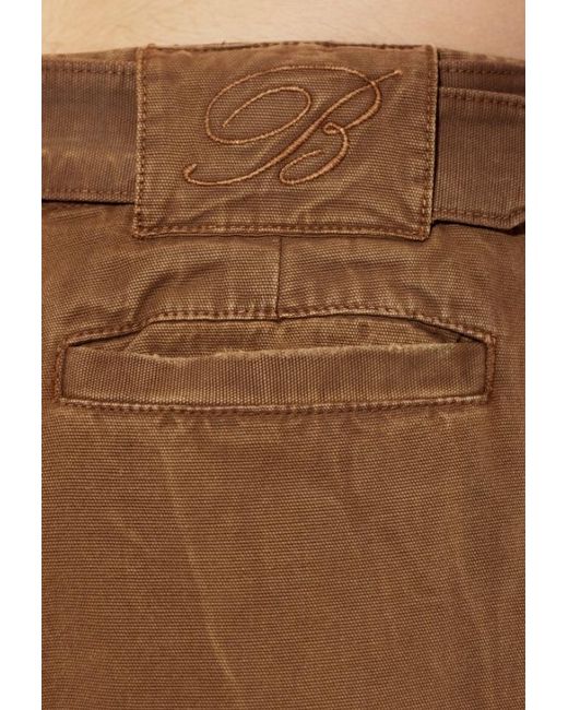 Blumarine Brown Pleated Belted Trousers
