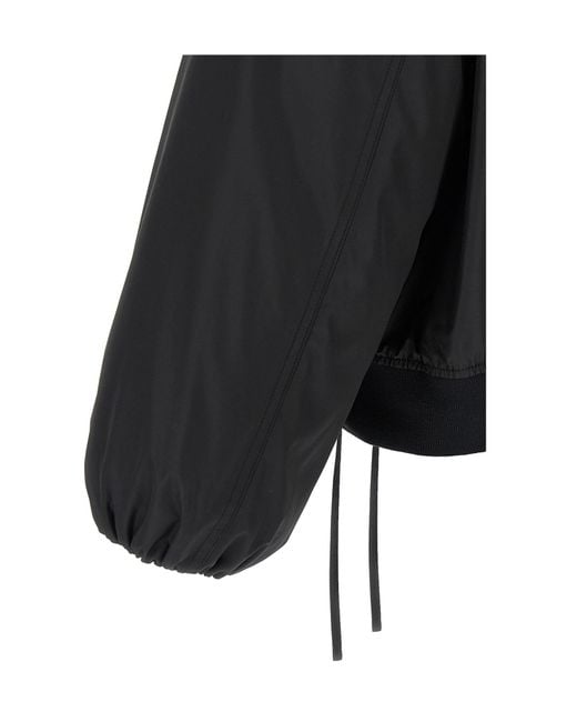Jil Sander Black Zip-Up Drawstring-Hem Bomber Jacket for men